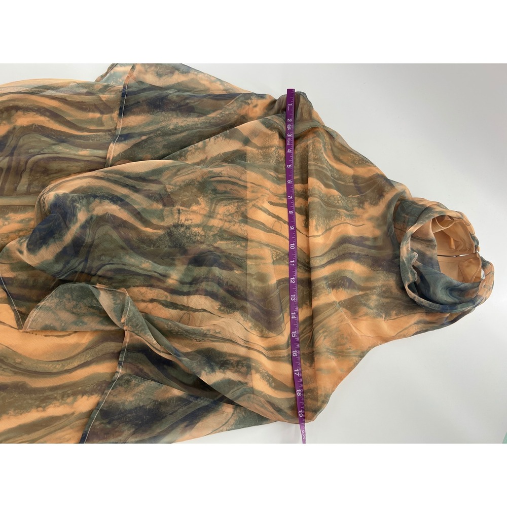 ASOS Chiffon High Neck Double Layer Maxi Dress Marbled Brown Fairy whimsical 12 - Picture 8 of 11